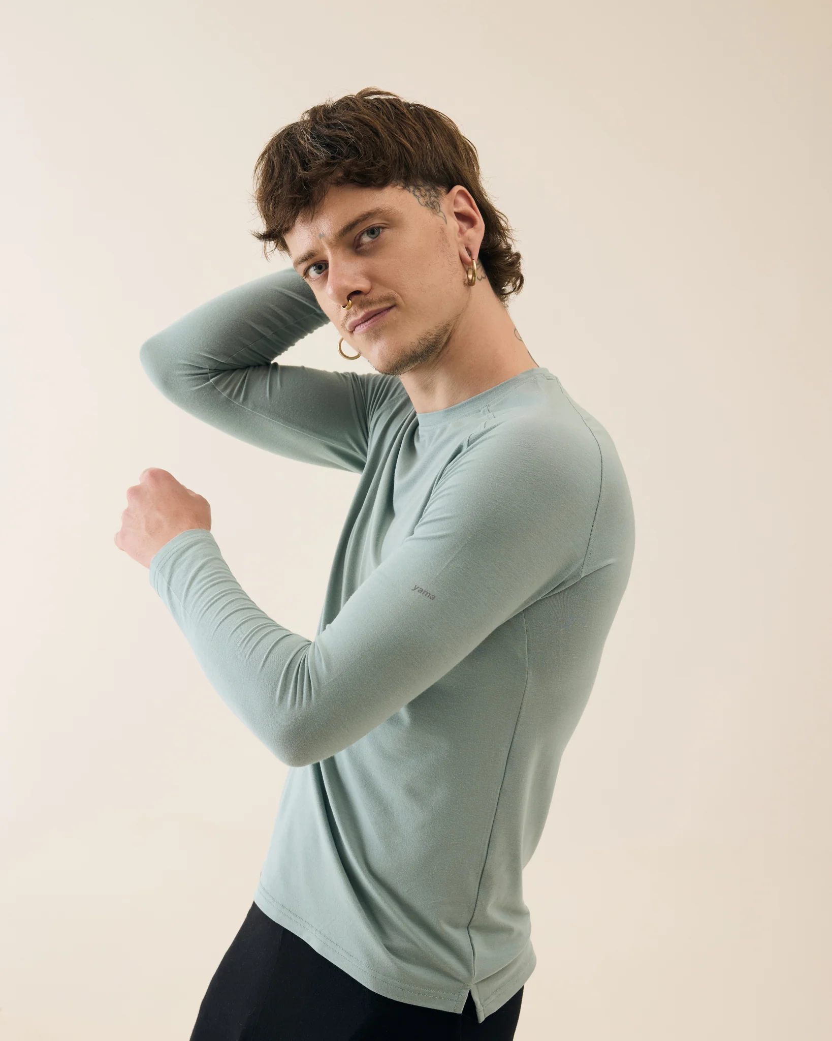 Aero Slim Fit Tee Long Sleeves Surf Blue - Image 3