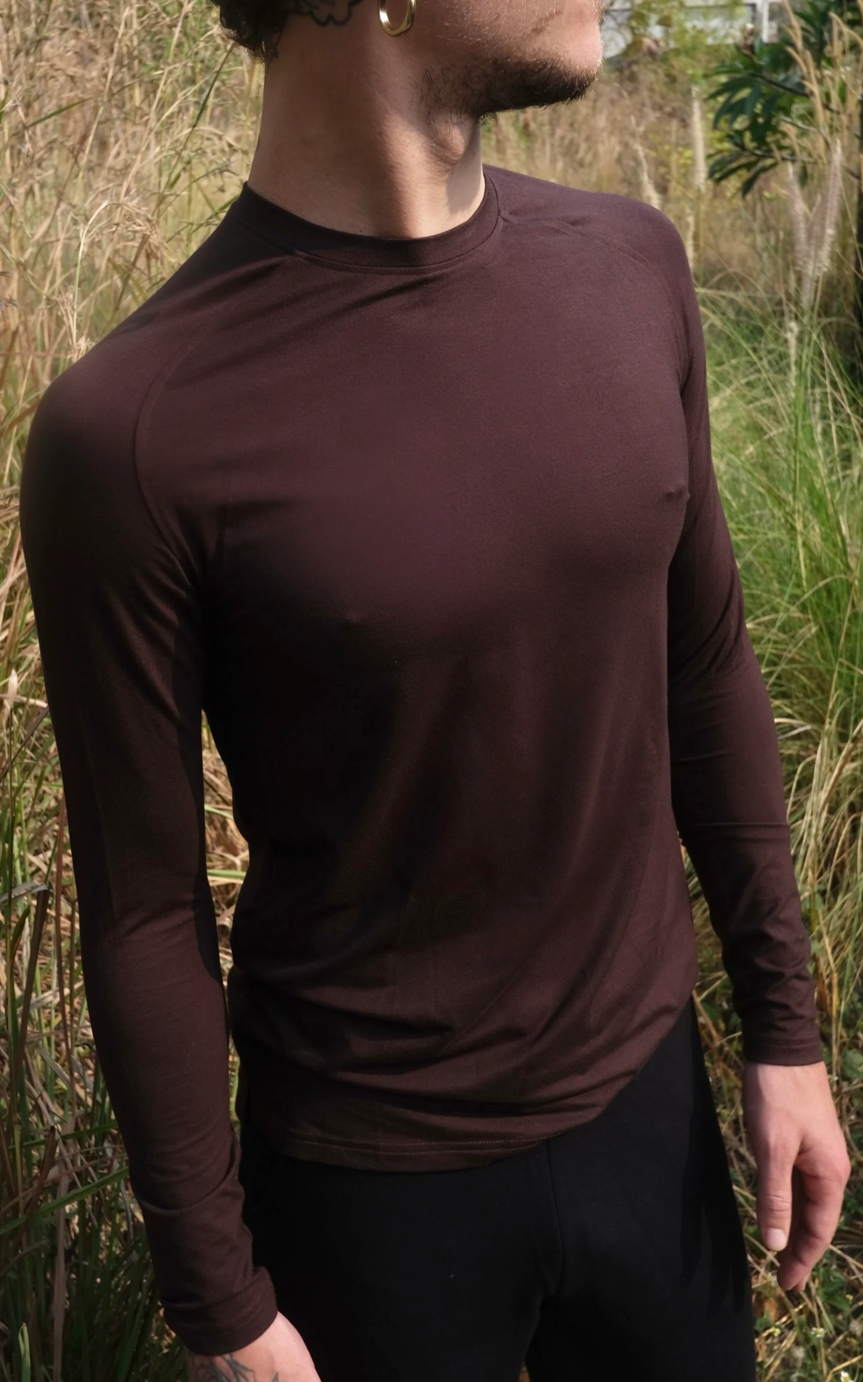 Aero Slim Fit Tee Long Sleeves Espresso - Image 4