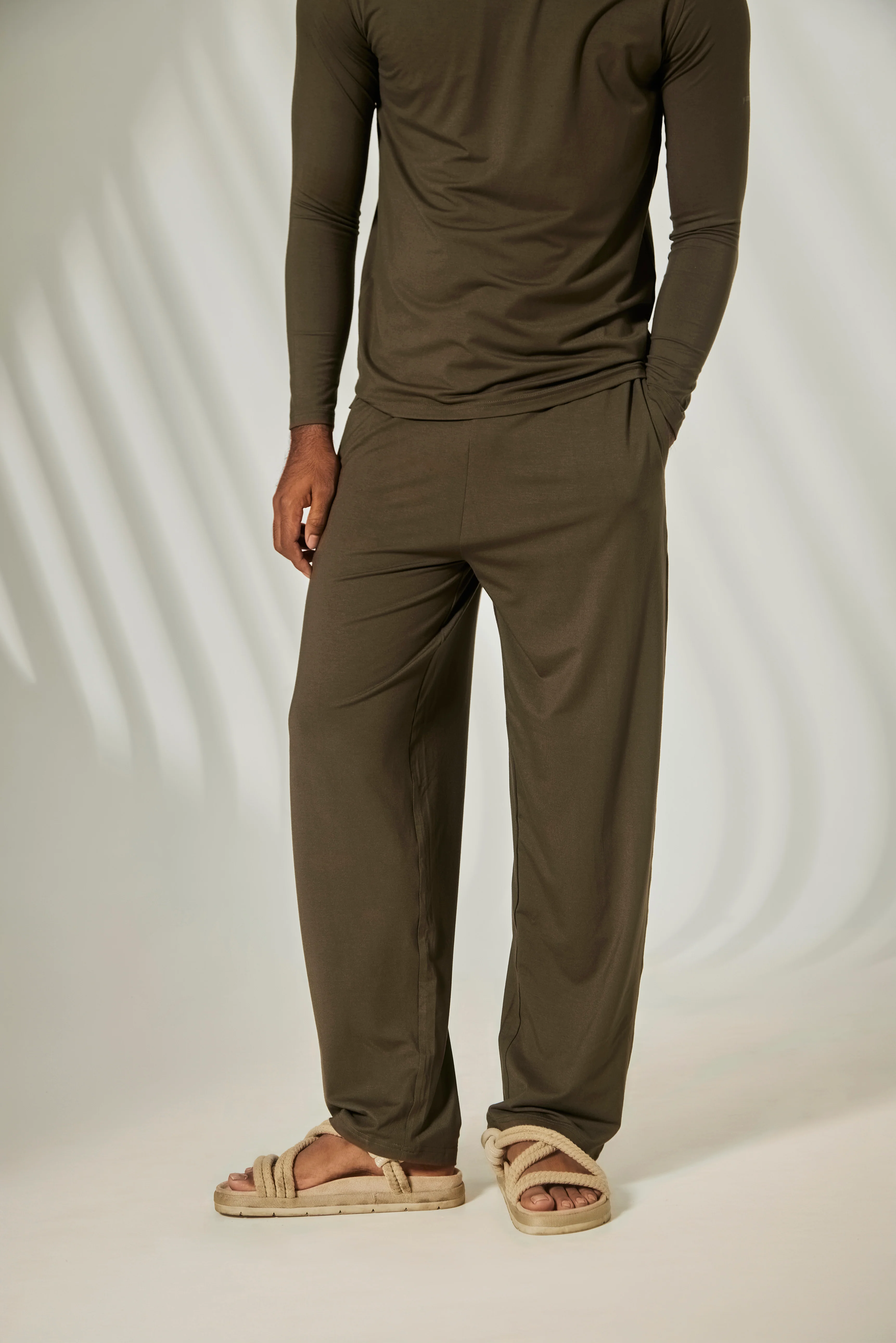 Aero Straight Fit Yoga Pants Olive - Image 3