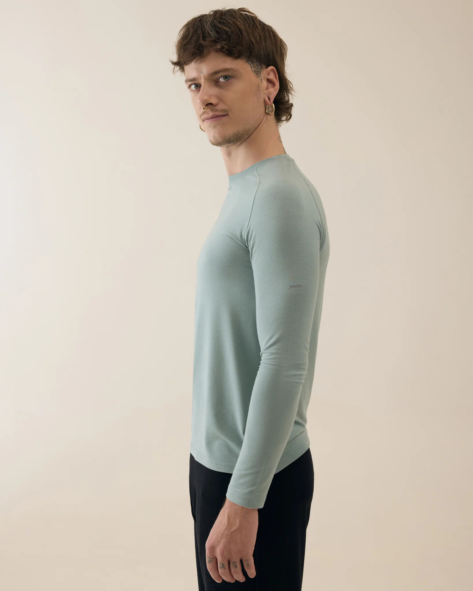 Aero Slim Fit Tee Long Sleeves Surf Blue - Image 5