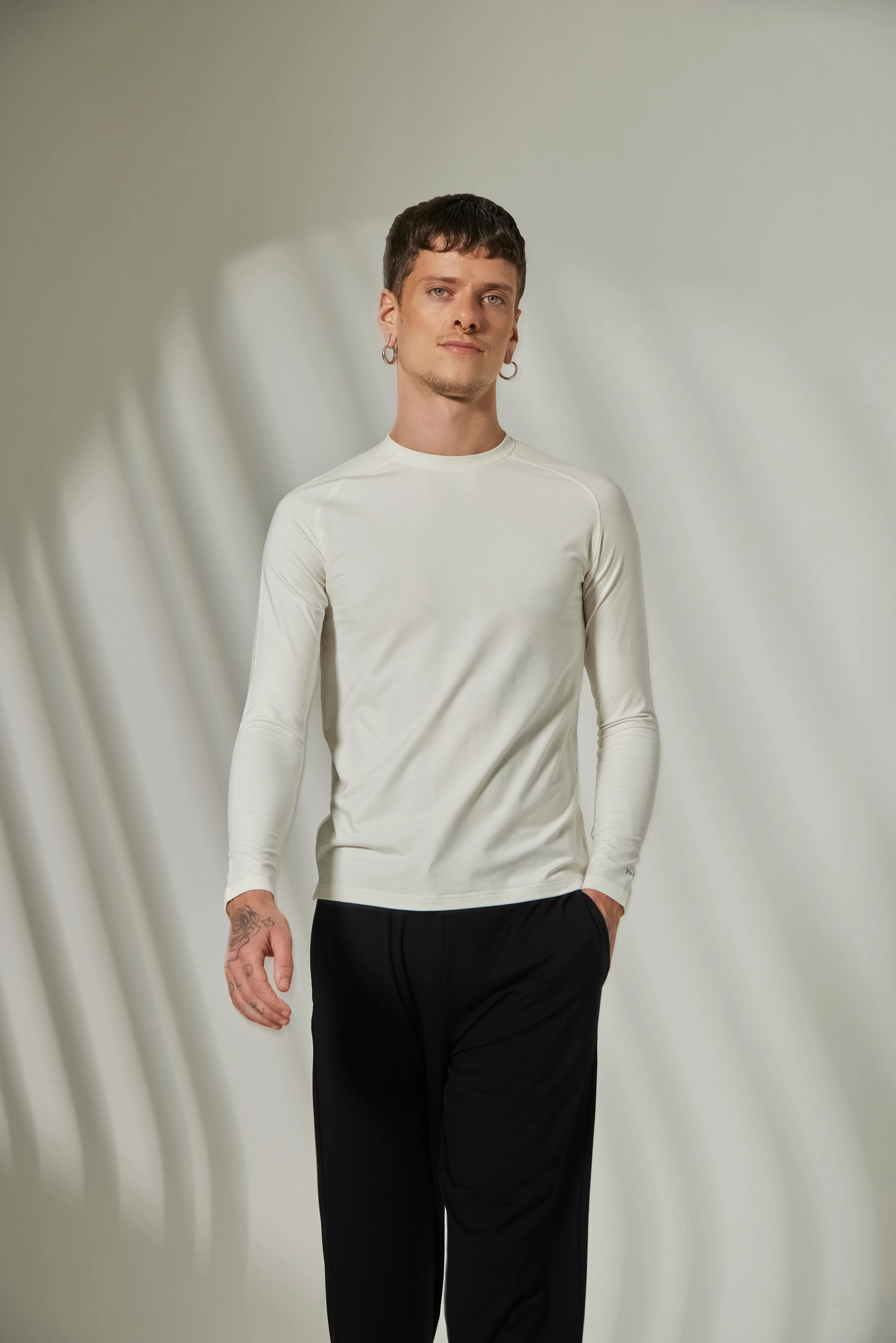 Aero Slim Fit Tee Long Sleeves Pure White - Image 3