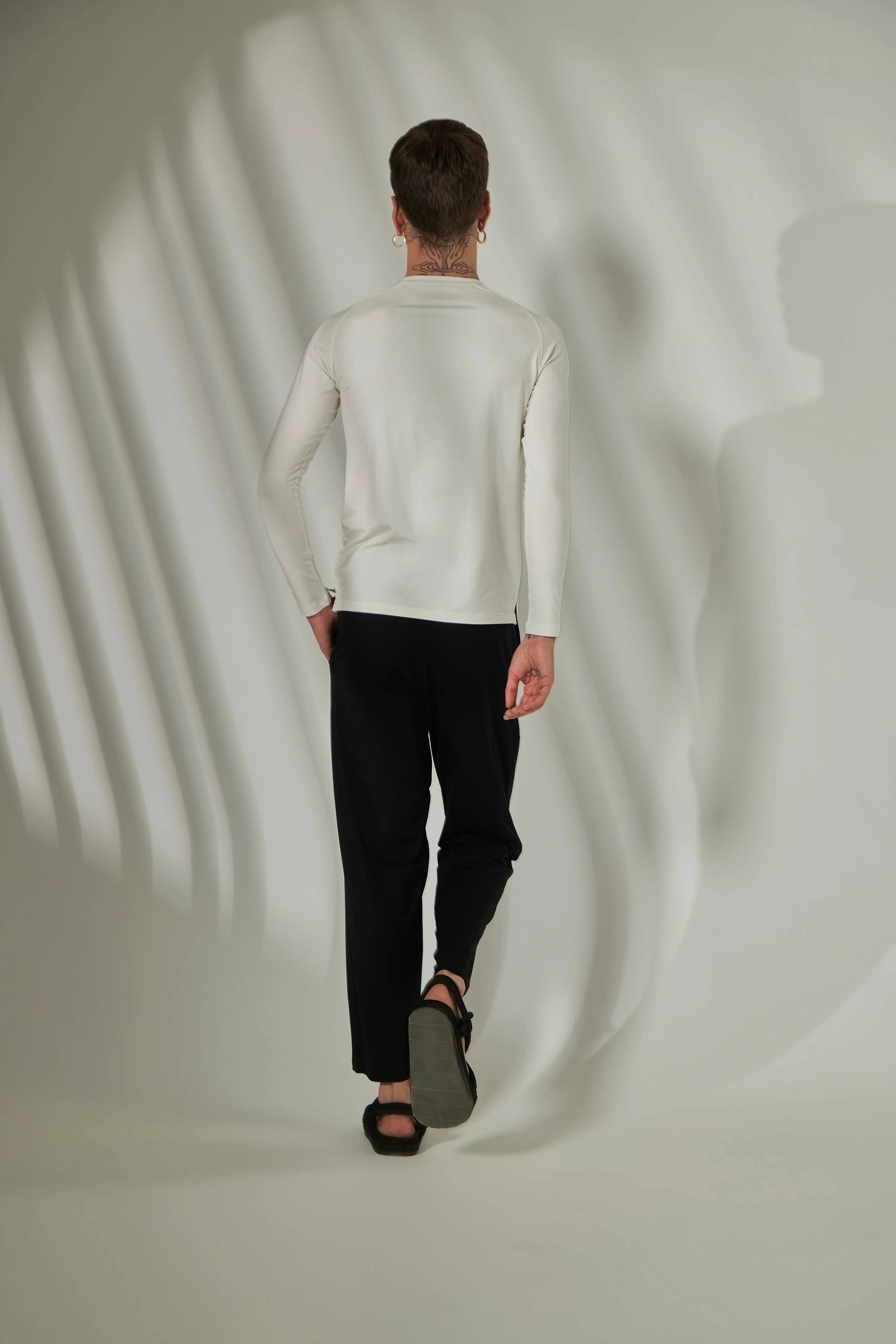 Aero Slim Fit Tee Long Sleeves Pure White - Image 4