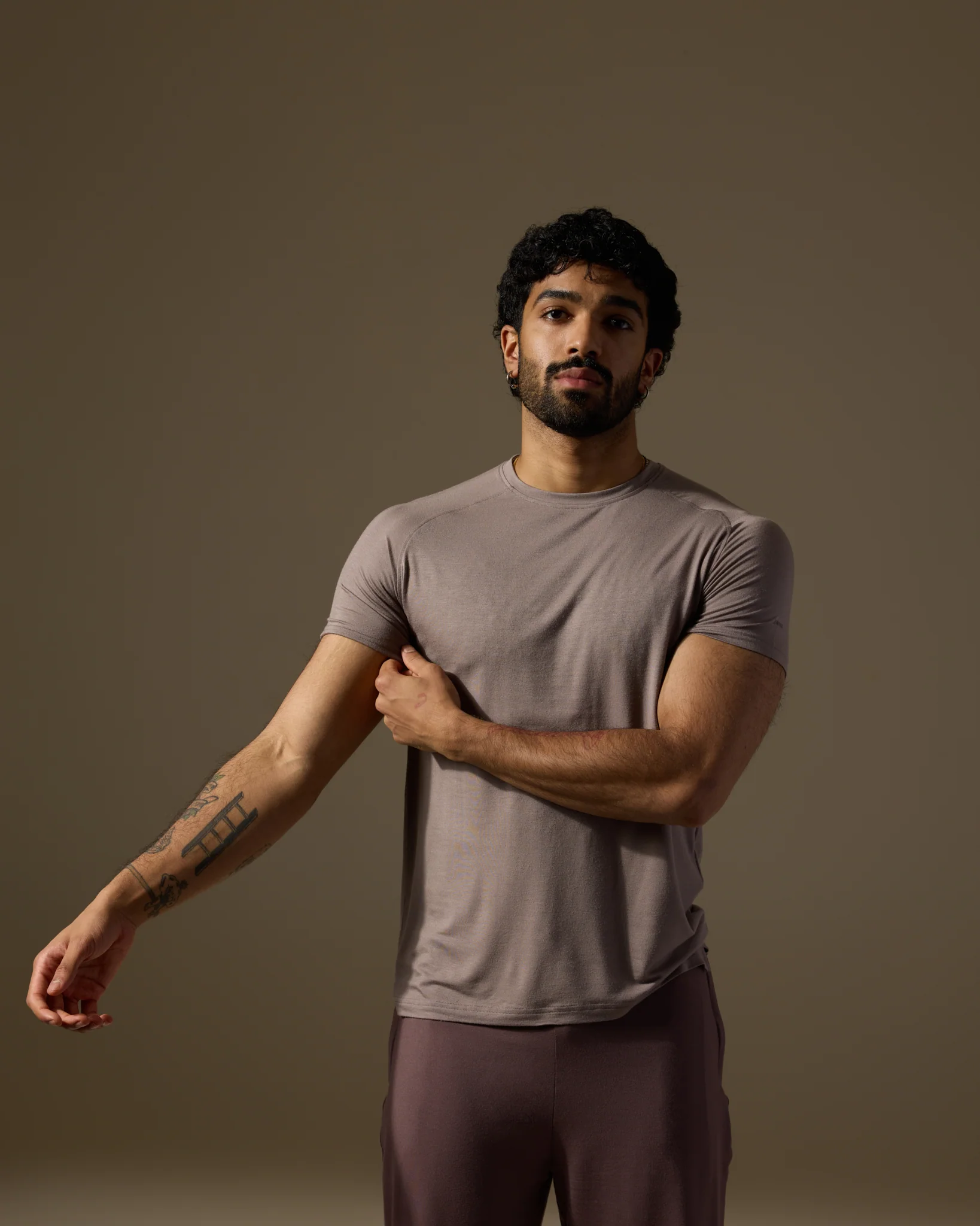 Aero Slim Fit Tee Short Sleeves Sand Grey - Image 4