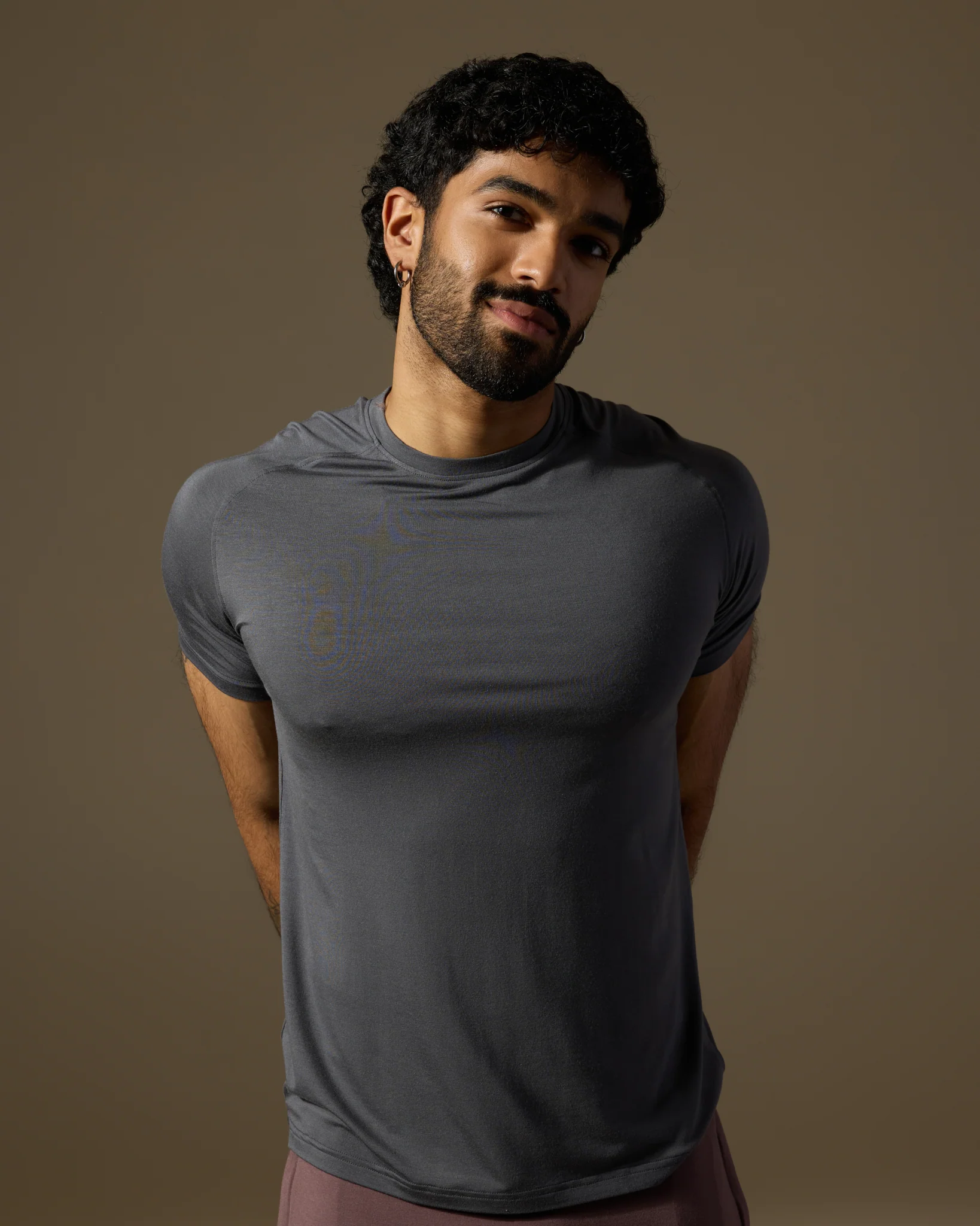 Aero Slim Fit Tee Short Sleeves Stone Grey - Image 5