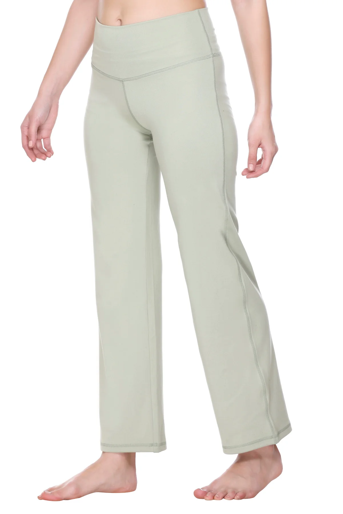 Flo Flared Yoga Pants Tea Green - Image 3