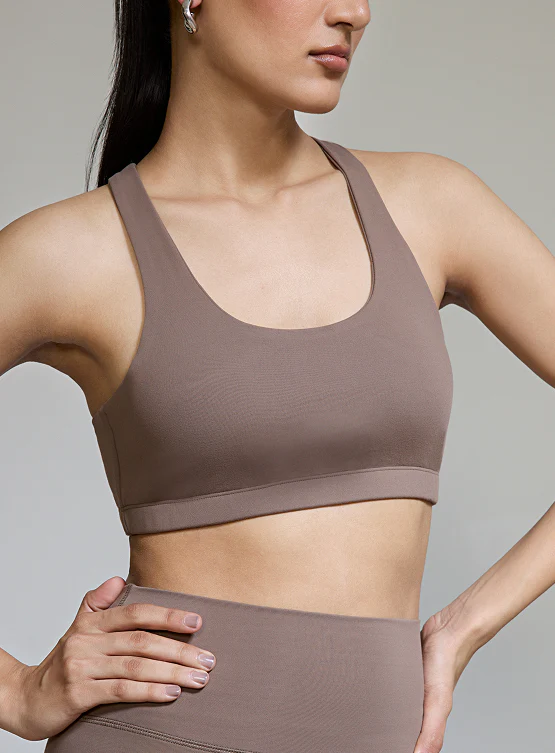 Intense Racer Back Sports Bra Caramel Brown - Image 3